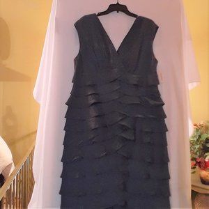 Vintage Iridescent Grey Ruffled Dress